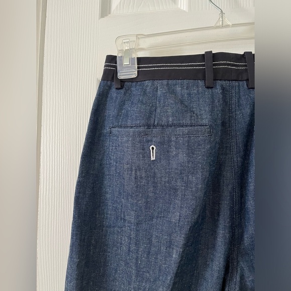 ELIZABETH & JAMES Hudson Cropped Wide Leg Denim/Linen Trousers Size 6 - Picture 6 of 9